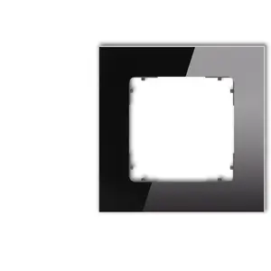 Frame single square universal — Karlik ICON, glass effect, black frame with matte graphite back