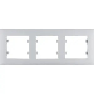 Frame Hager Lumina intense 3-gang horizontal silver WL5732 for switches and sockets