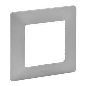 Рамка/накладка для выключателя Legrand 754131, алюминиевое покрытие, 86×86 мм, термопластик
