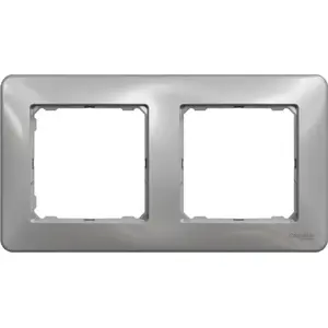 Рамка Schneider Electric Sedna Design 2‑постовая — серебристый алюминий (SDD313802)