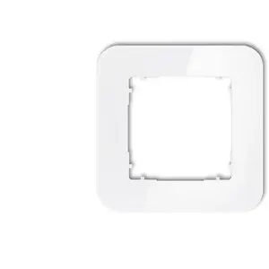Electrical wall plate frame Karlik ICON single rounded glass-effect frame white (front and base white)