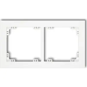 Double universal mounting frame Karlik 25DR-2, plastic, matte white