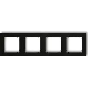 Wall plate frame Karlik MINI four-gang matte black model 12MR-4