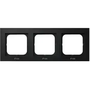 Wall plate / switch cover Ospel RH-3R/33, black, IP44, 226×84 mm