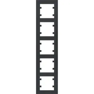 Hager frame 5-gang vertical black WL5653 — cover plate for switches and sockets