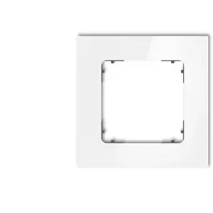 Wall frame single square glass effect for switches/sockets, Karlik ICON (white frame, matte graphite back) 0-28-IRSK-1