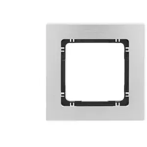Wall frame (single) Karlik DECO 7-12-DRA-1 — brushed aluminium front, black rear