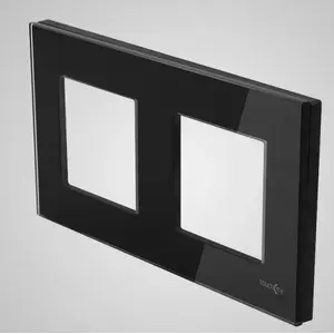 Двойная стеклянная рамка черная Touchme TM716B — накладная рамка на 2 модуля