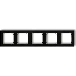 Five-gang flush-mount frame Karlik MINI 12MR-5 black matte