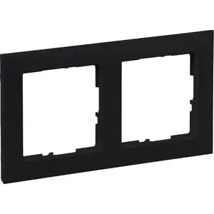 Double frame Legrand SUNO black — 2-gang wall plate (model 721522)