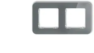 Frame (double rounded) Karlik ICON 28-0-IRSZ-2 — universal double rounded wall plate, graphite frame with white base