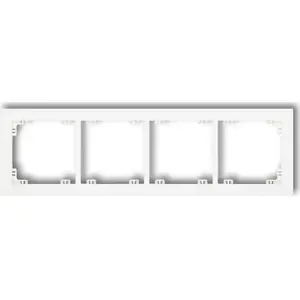 Wall frame Karlik 25DR-4 universal quadruple plastic white matt for switches and sockets