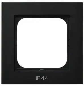 Рамка/накладка для выключателя Ospel RH-1R/33 — чёрная, IP44, 84×84 мм