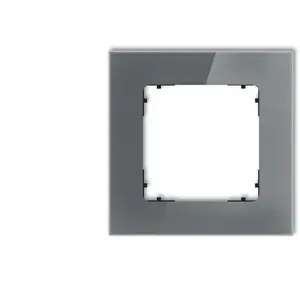 Wall frame Karlik ICON single square universal — glass effect, graphite frame with black base