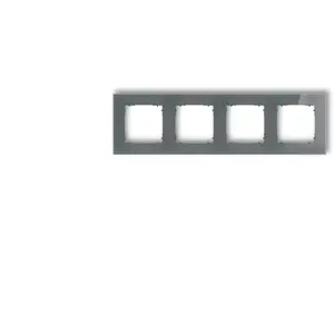 Wall frame for 4 modules Karlik ICON square glass-effect frame, graphite front and matte graphite base