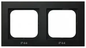 Sienas plāksne/slēdža vāciņš Ospel RH-2R/33 — melns, IP44, 155×84 mm