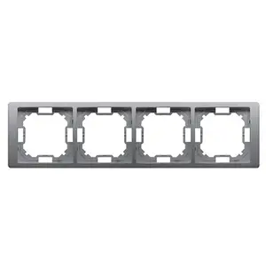 Рамка на 4 модуля Kontakt-Simon Basic Neos inox металлизированная BMRC4/21