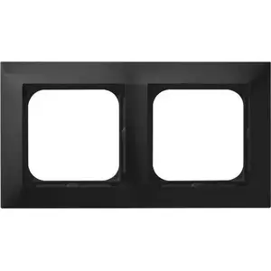 Double wall frame Ospel IMPRESJA R-2Y/33 black metallic for switches and sockets