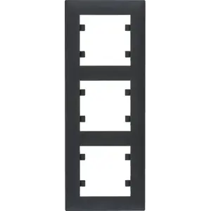 Frame for switches Hager Lumina intense 3-gang vertical, black (WL5633)