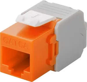 Keystone module RJ45 CAT6A UTP GOOBAY flat orange, 16.5 mm width