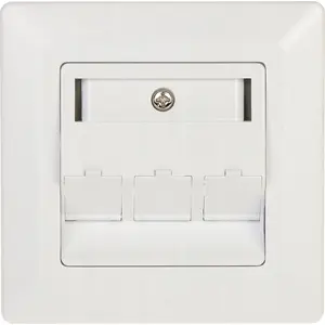 Modular flush-mounted outlet for 3 keystones SOLARIX 23100103 white