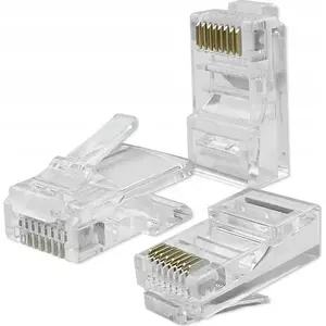 Разъем RJ45 проходной QOLTEC CAT6 UTP позолоченные контакты, набор 10 шт.