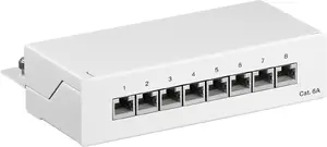 Патч-панель 1U GOOBAY 62067 — RJ45 для Cat6a, монтаж в стойку, белая
