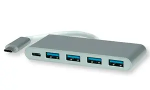 Хаб интерфейсный ROLINE 14.02.5061 USB Type-C хост — USB 3.2 Gen 1 Type-A/Type-C, 5000 Мбит/с, серебристый, 181×94×11 мм
