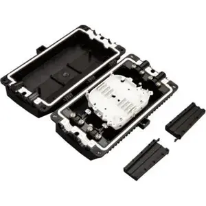 Оптическая муфта Alantec FOM-48K-P — плоская сквозная, до 48 сварок, комплект с лотками, защитными и термоусадочными гильзами