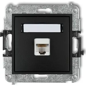 Computer network socket single 1xRJ45 Cat5e 8-pin black matte Karlik 12MGK-1