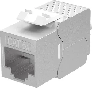 Кейтстоун-модуль RJ45 CAT 6A STP Slim-Line — GOOBAY, плоский серебристый, 14.7×34.5×21.5 мм