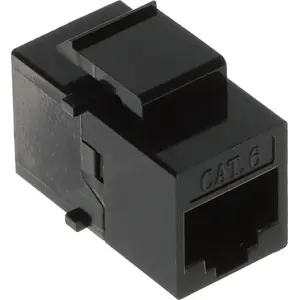 Keystone RJ45 Coupler FX-RJ45-G/RJ45-G/6-B — unbranded inline female-to-female Ethernet connector