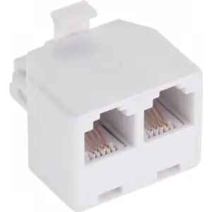 Telephone line splitter 1-to-2 No name TEL0023-1 — passive adapter for one telephone line to two ports