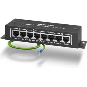 Acar Pro Video IP Protector 4 PoE+ network video protector, model AZP-AXONPROVideoIPP4POE+-0