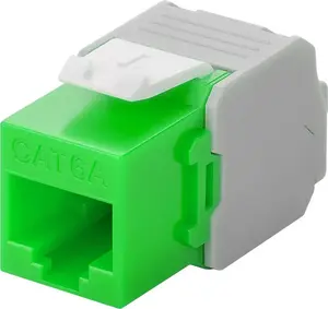 Keystone module RJ45 CAT 6A UTP GOOBAY — flat construction, green, 16.5 mm width