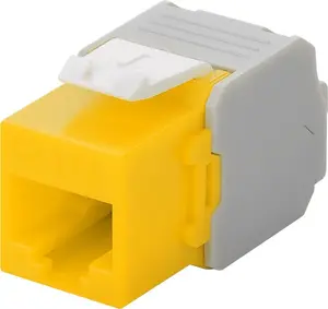 Keystone module RJ45 CAT 6A UTP, GOOBAY — flat construction, yellow, width 16.5 mm
