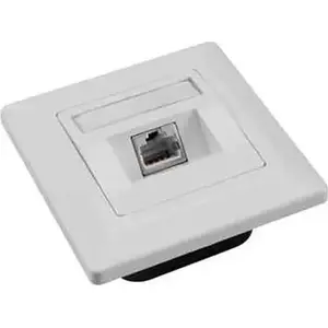Wall-mounted SOLARIX CAT6 STP Ethernet outlet 1×RJ45, white