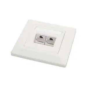 Socket SOLARIX SX925EUTPWH — 2× CAT5e UTP RJ45 recessed wall outlet, white