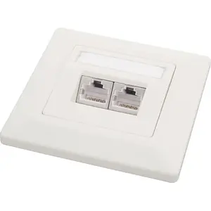 Wall-mounted SOLARIX RJ45 socket 2×CAT5e STP — white