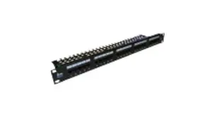 Patch panel 1U Alantec PK012, U/UTP, AWG 22/26, 50 N retention, black plastic