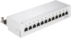 Патч-панель GOOBAY CAT 5e Mini/Desktop 12 портов, RJ-45, Cat5e, AWG 22/26, настенная, серый, 212×44×109 мм