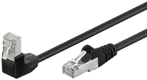 Патч‑кабель GOOBAY CAT5e 5 м, F/UTP (FTP), 1x угловой 90° RJ‑45, позолоченные контакты, чёрный