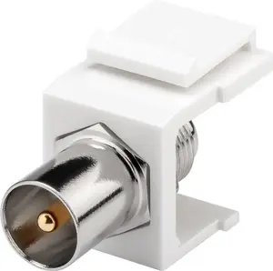 Keystone module GOOBAY 79955, flat coaxial connector, white, 16.2 mm