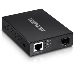 Медиаконвертер TRENDNET TFC-PGSFP — SFP оптика, 10/100/1000Base-T в 100/1000Base-SX/LX, 2000 Мбит/с, чёрный
