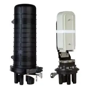Fiber optic splice closure Alantec FOM-72K vertical, up to 72 splices, complete kit with splice trays and heat-shrink sleeves