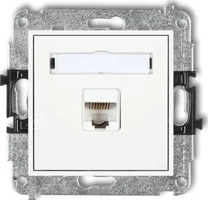 Network wall outlet Karlik MINI single RJ45 port Category 5e 8-pin white MGK-1