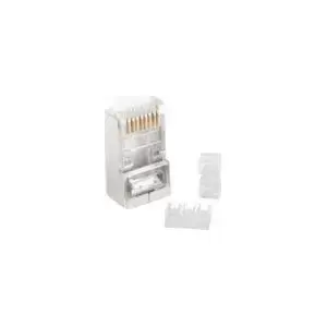 LANBERG RJ-45 разъем PLS-6120 8P8C Cat6 FTP для твёрдых проводников 1.2 мм — набор 20 шт. с направляющей и защёлкой