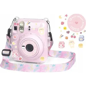 Protective case LoveInstant for Fujifilm Instax Mini 12 with stickers — model SB7763 (yogurt rabbit design)