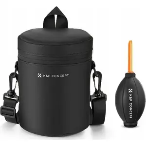 Lens Pouch K&F Size M 15×11 cm Waterproof with Air Blower — Protective Case for Camera Lenses