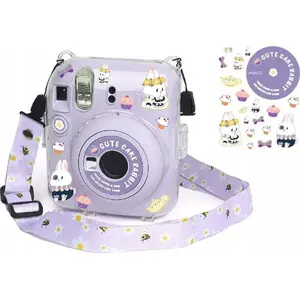 Protective Case LoveInstant for Fujifilm Instax Mini 12 with Stickers — Cute Rabbit Design